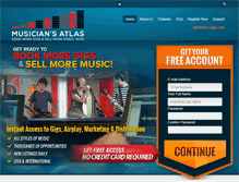 Tablet Screenshot of musiciansatlas.com